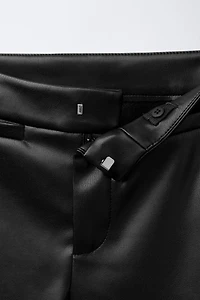 FAUX LEATHER FLARE PANTS
