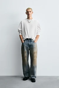 VINTAGE EFFECT BAGGY FIT JEANS