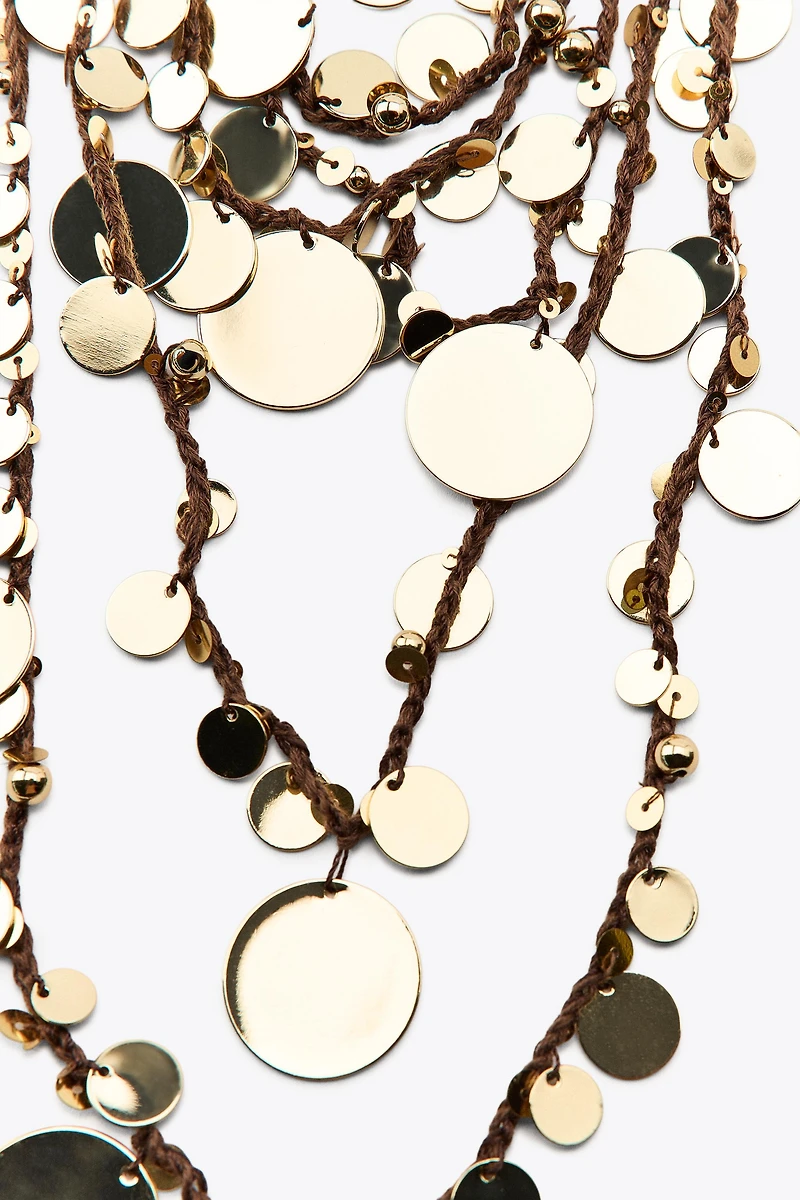 COIN CORD WATERFALL NECKLACE