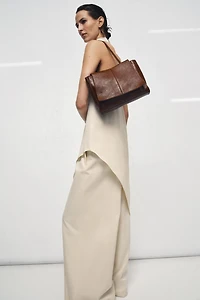 MINI SHOPPER EN CUIR DOUBLE POCHE