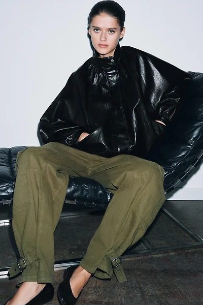 ZW COLLECTION FAUX LEATHER BOMBER JACKET