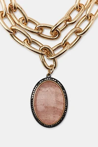 PACK OF 2 MAXI LINK STONE NECKLACES