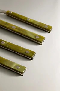 ENSEMBLE COUVERTS MANCHE ACRYLIQUE (LOT DE 4)