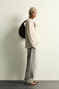 WASHED PRINT KNIT T-SHIRT