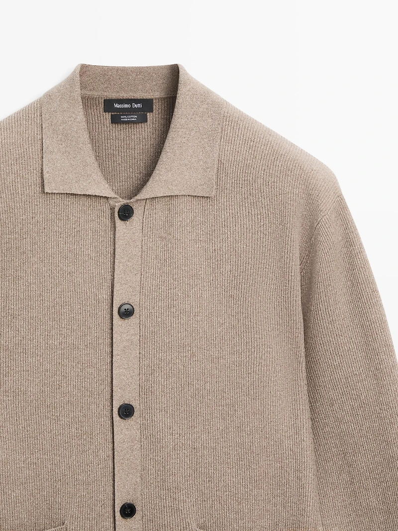 Cotton knit cardigan