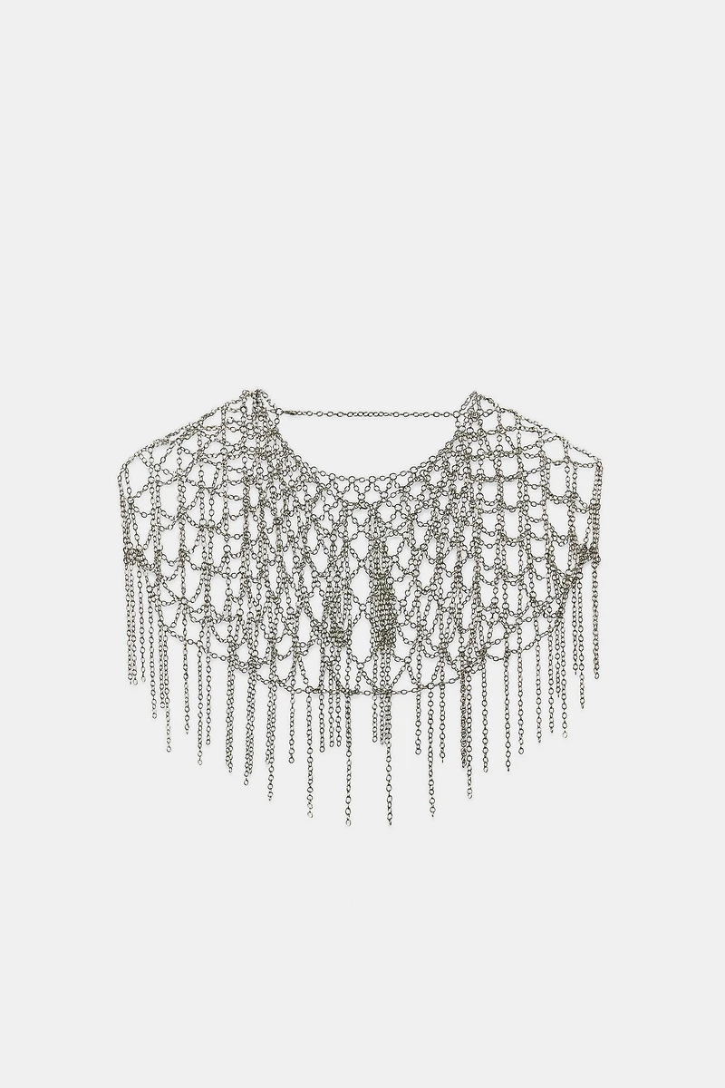 LIMITED EDITION FRINGED RING CAPE NECKLACE