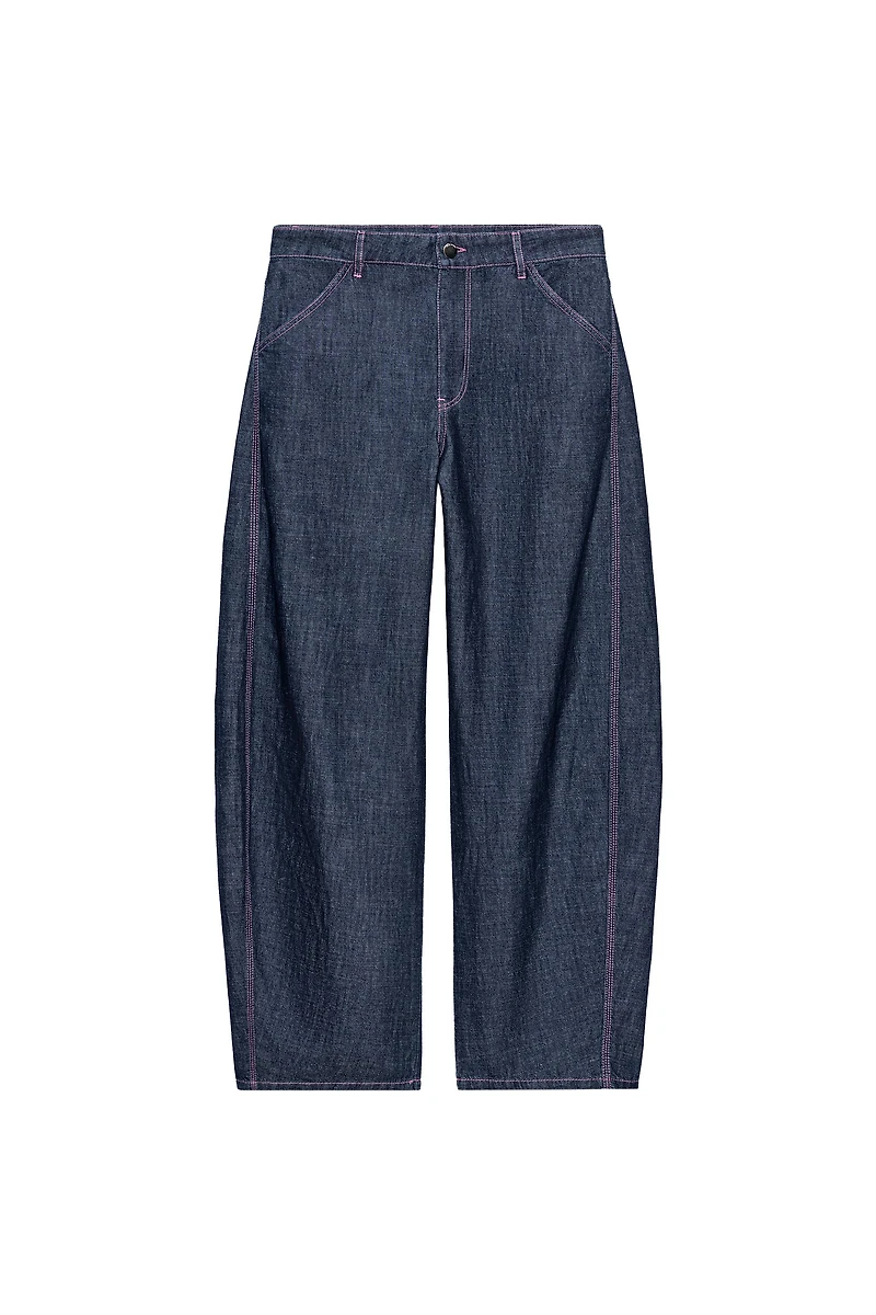 LINEN BARREL PANTS
