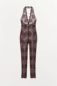 LACE HALTER JUMPSUIT