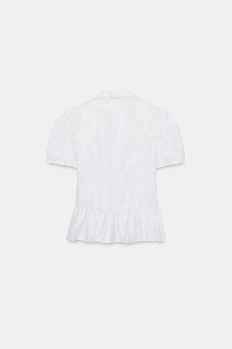 FROG FASTENING PEPLUM SHIRT