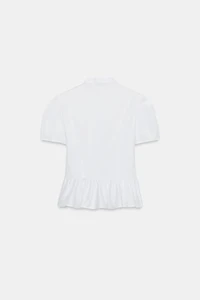 FROG FASTENING PEPLUM SHIRT