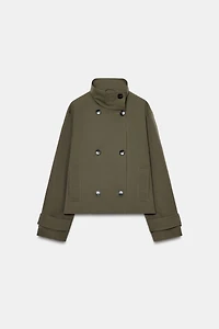 DOUBLE BREASTED SHORT TRENCH COAT