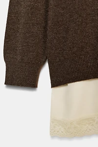 COMBINATION WOOL BLEND JUMPER