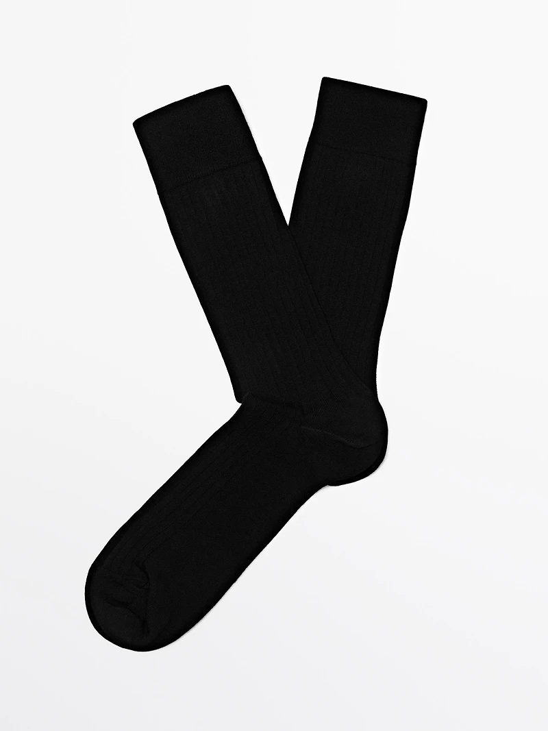 Ribbed cotton blend socks
