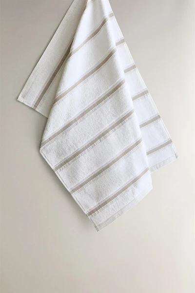 STRIPED COTTON TERRYCLOTH KITCHEN TOWEL