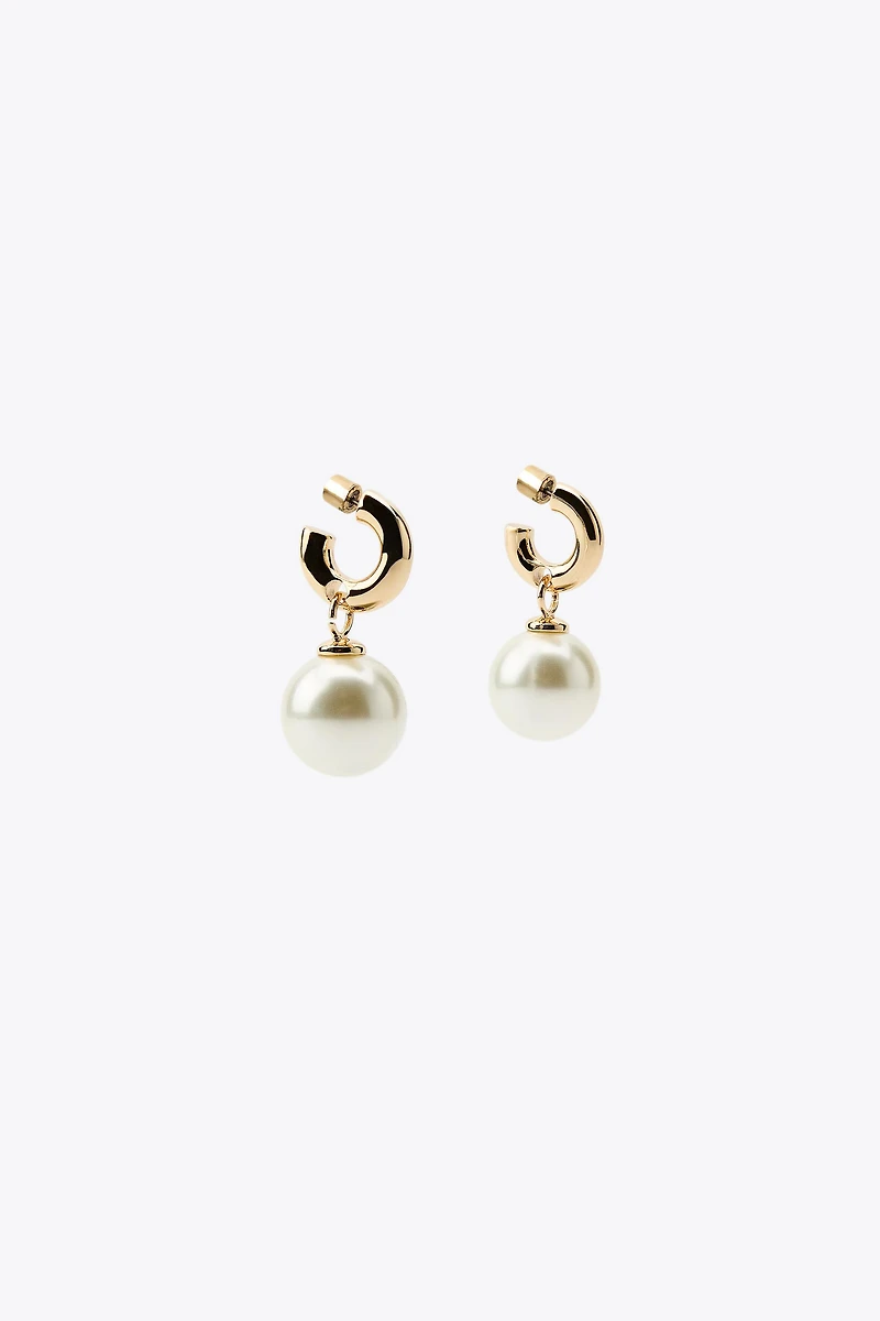PEARL HOOP EARRINGS