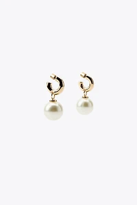 PEARL HOOP EARRINGS