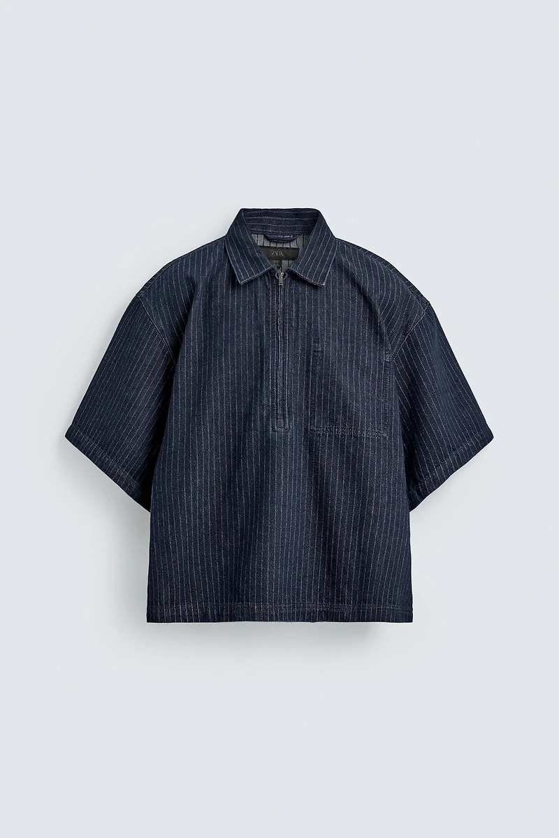POLO EN DENIM À RAYURES