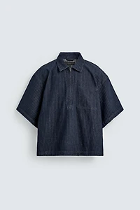 POLO EN DENIM À RAYURES