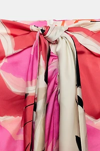 PRINTED KNOTTED MIDI SKIRT