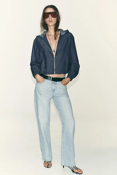 HOODED BOMBER JACKET