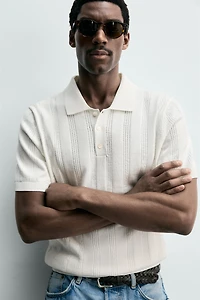 REGULAR FIT KNIT TEXTURED POLO