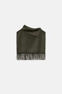 CAPE COURTE AVEC LAINE FRANGES