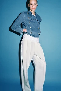 ZW COLLECTION SHOULDER PAD DENIM JACKET