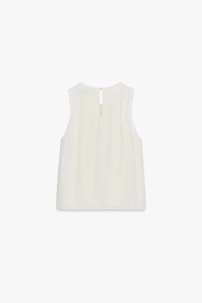 RUFFLED SATIN EFFECT TOP