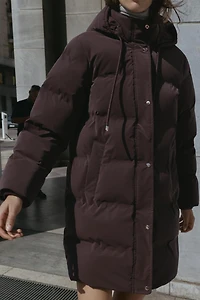 ANORAK MI-LONG EN TISSU CAOUTCHOUTÉ COUPE-VENT