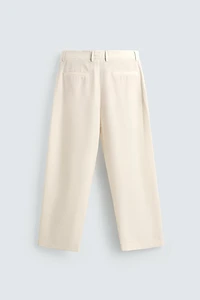 WOOL PLEATED PANTS