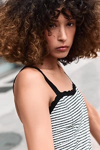 STRIPED BOUCLÉ DRESS