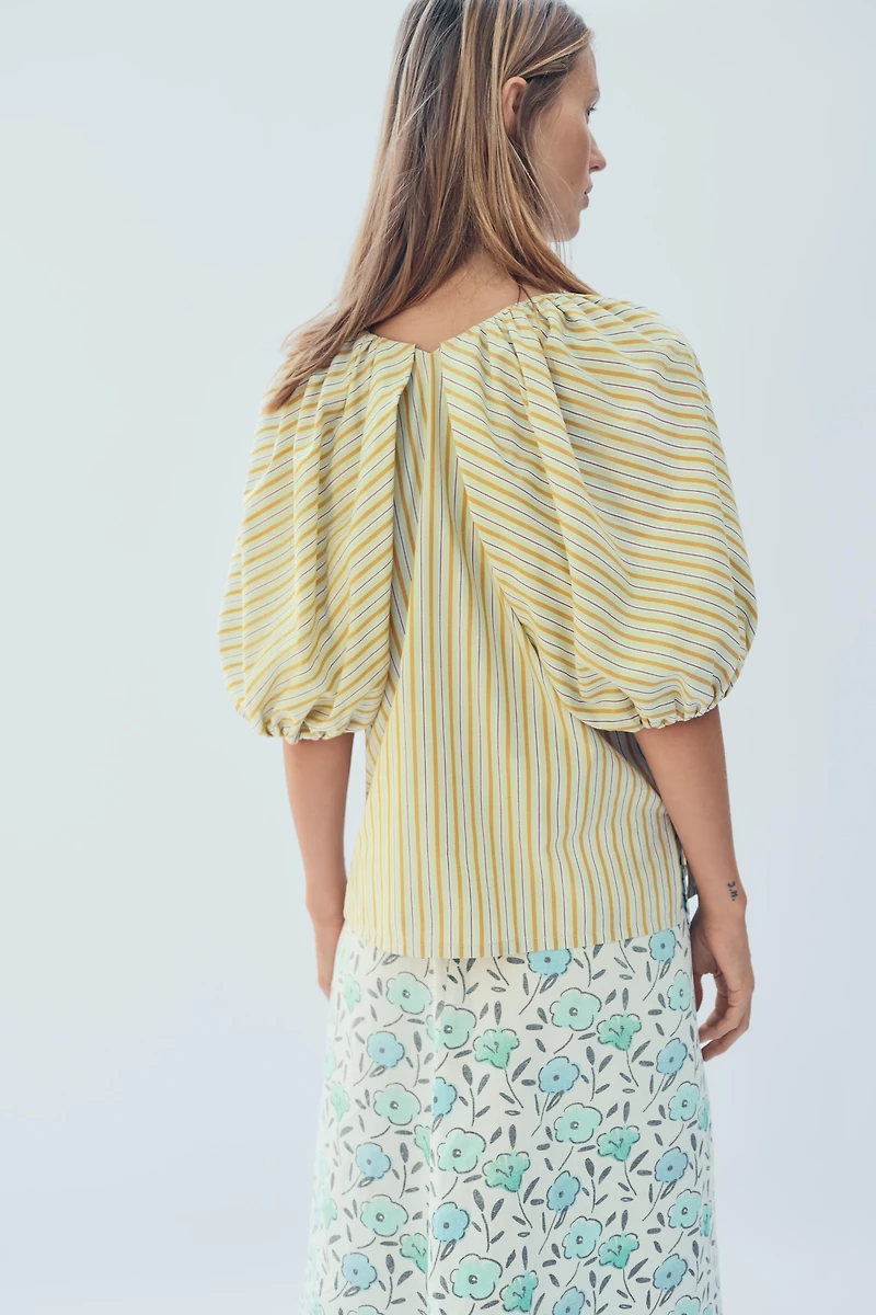 BLOUSE À RAYURES ET MANCHES BOUFFANTES ÉDITION LIMITÉE