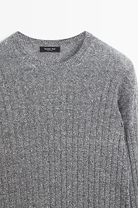 Linen cotton mouliné knit sweater