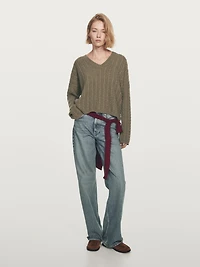 100% cashmere oversize knit sweater