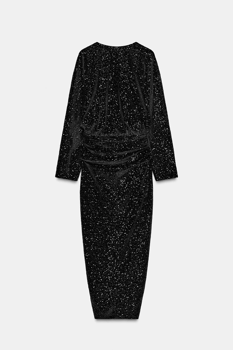 ZW COLLECTION SEQUIN SHOULDER PAD DRESS