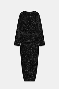 ZW COLLECTION SEQUIN SHOULDER PAD DRESS