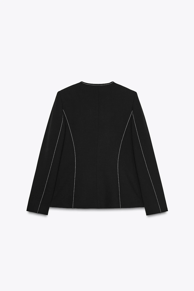 TRIM TOPSTITCHING BLAZER