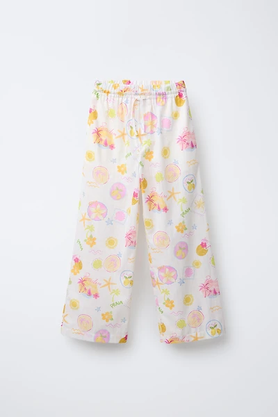 PANTALON DROIT IMPRIMÉ PLAGE