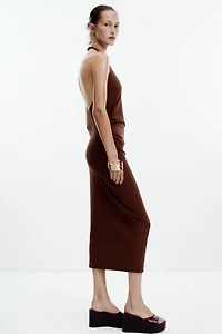 DRAPED HALTER DRESS