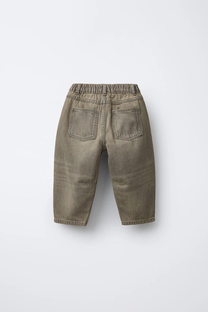 WASHED EFFECT BALLOON JEANS