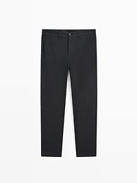 Pantalon en flanelle 100 % laine élastiqué sur le côté