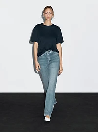 High-waist boot-cut jeans