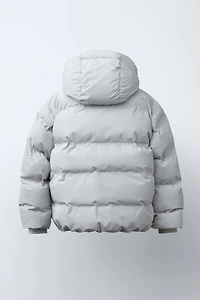 WATER REPELLENT PUFFER COAT WITH LABEL