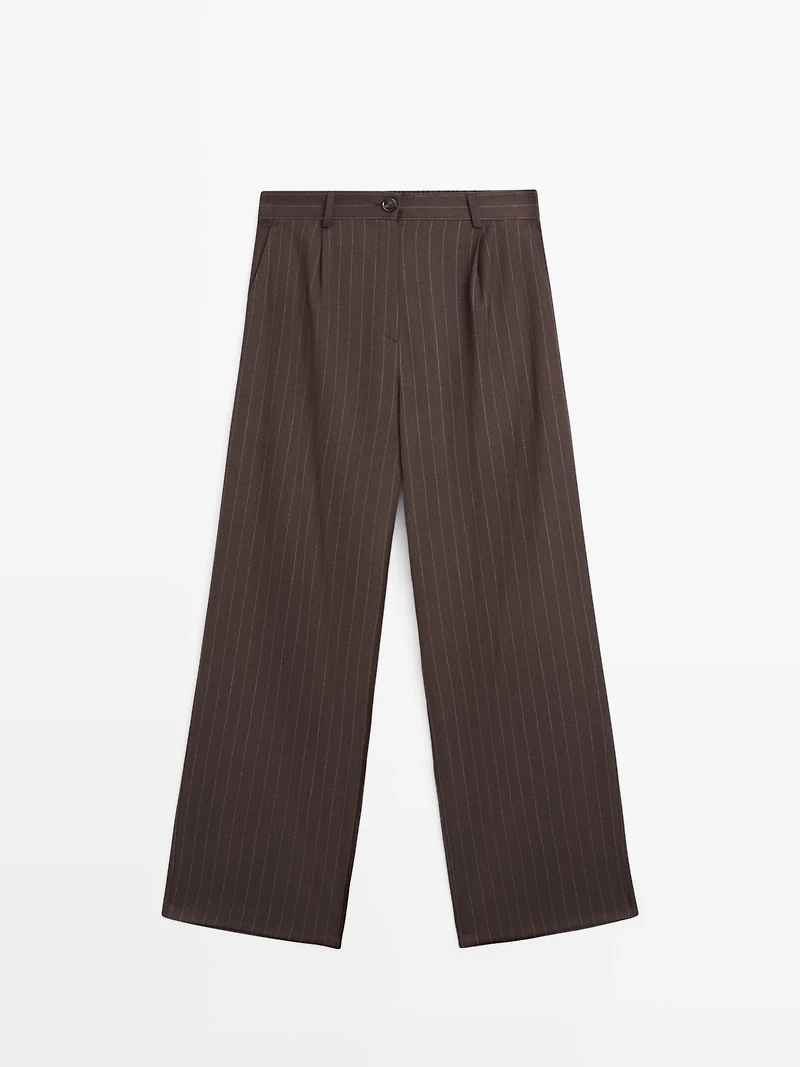 Pinstripe wide-leg trousers