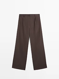 Pinstripe wide-leg trousers