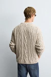 TEXTURED BRAID SWEATER