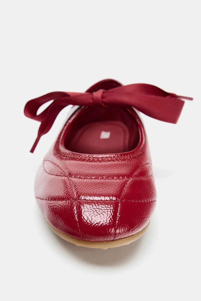 ATHLETIC BALLET FLATS WITH BOW