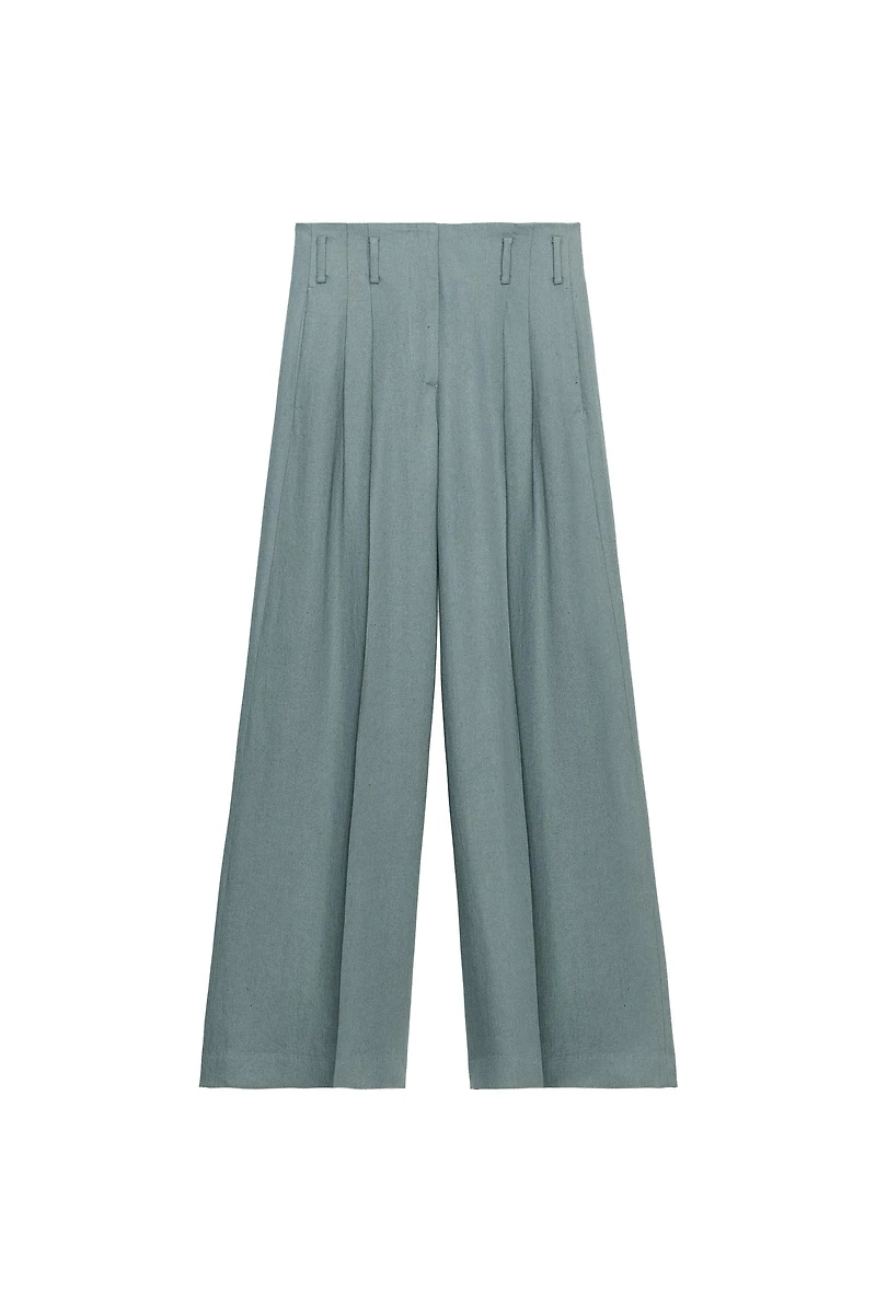 ZW COLLECTION LINEN PLEATED PANTS