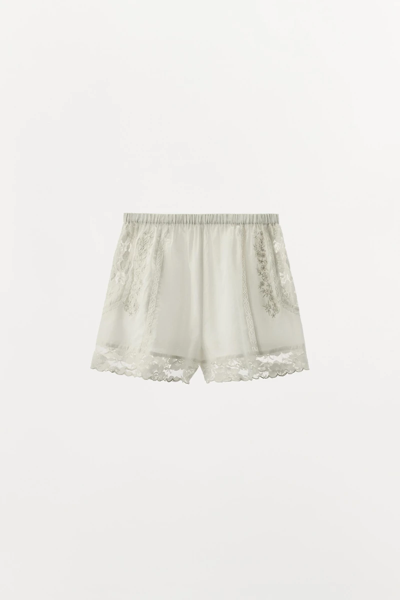 LIMITED EDITION EMBROIDERED LACE SHORTS