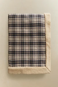 CHECK FAUX FUR BLANKET